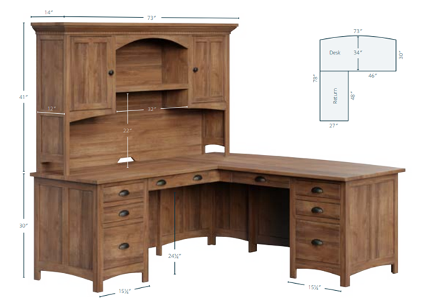 Oakwood Collection L Desk