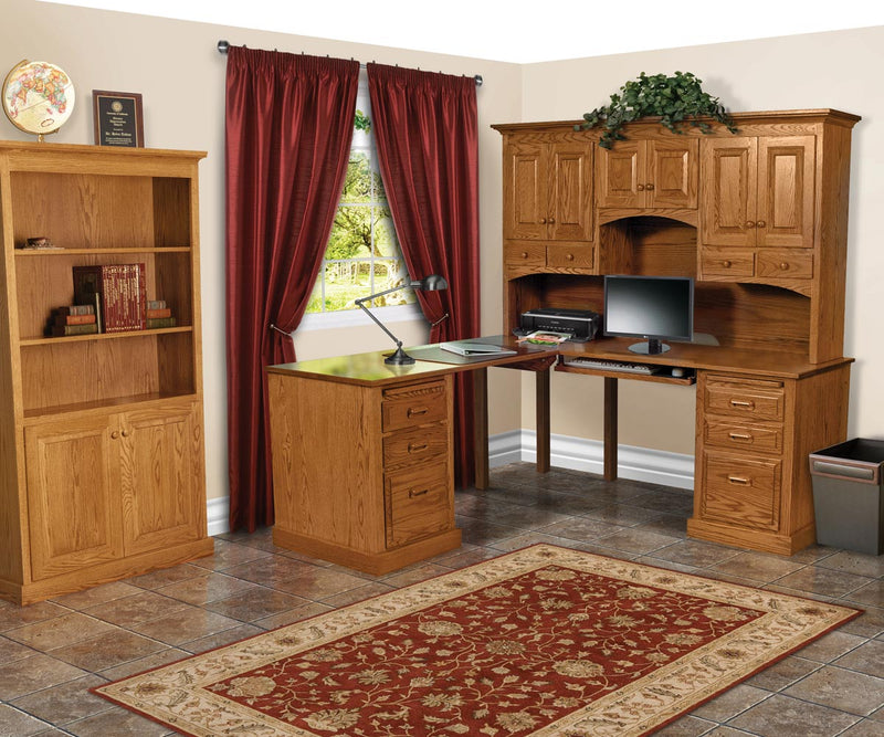 Traditional Double Pedestal Desk & Hutch2