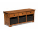 Lattice Weave Drawer Bench