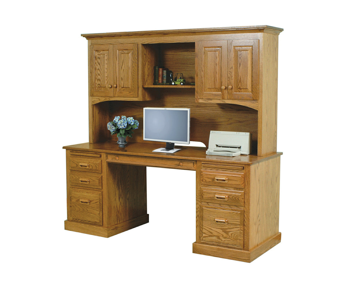 Traditional Double Pedestal Desk & Hutch2